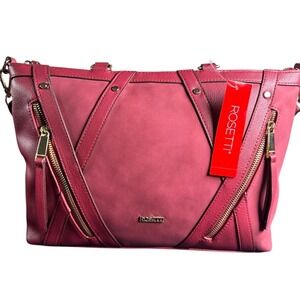 Rosetti Eliza Satchel Burgundy Handbag Purse NWT Detachable Strap $79 MSRP